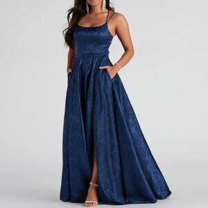 Abby Floral Jacquard Ball Gown